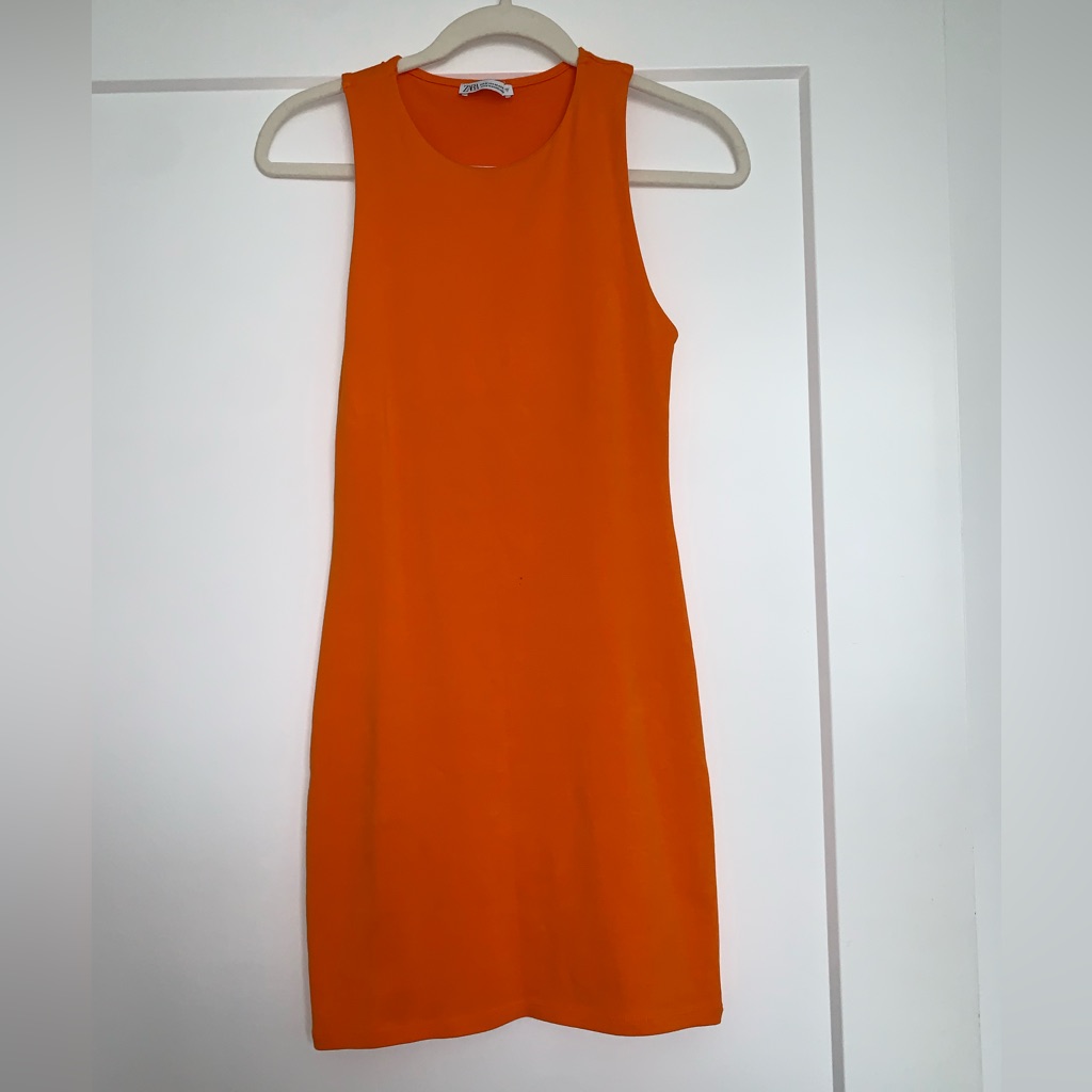 Zara Bright Orange Bodycon Dress